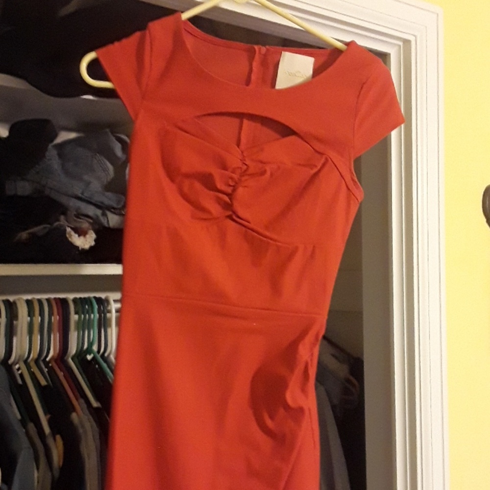 Modcloth red form fitting dress